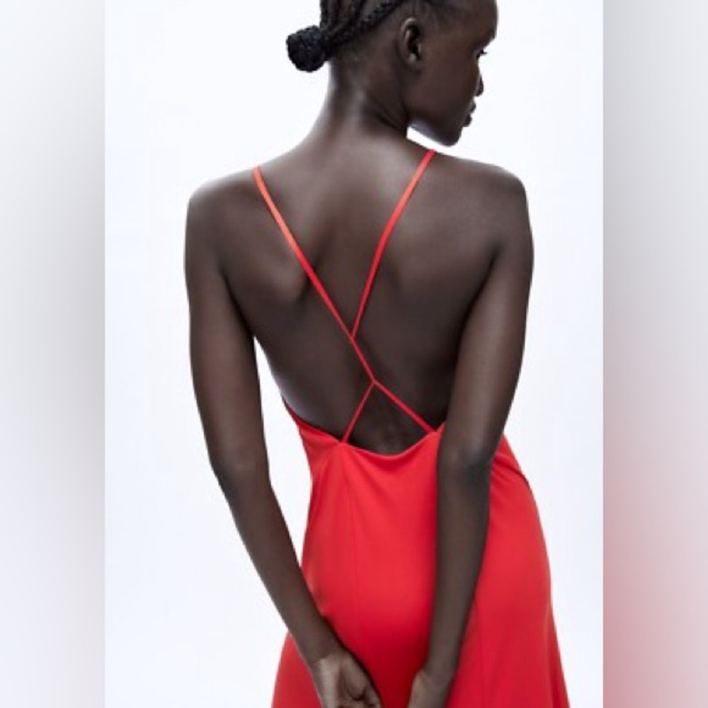 ZARA Strappy Back Slip Maxi Dress | Size S | NWOT - Picture 3 of 7